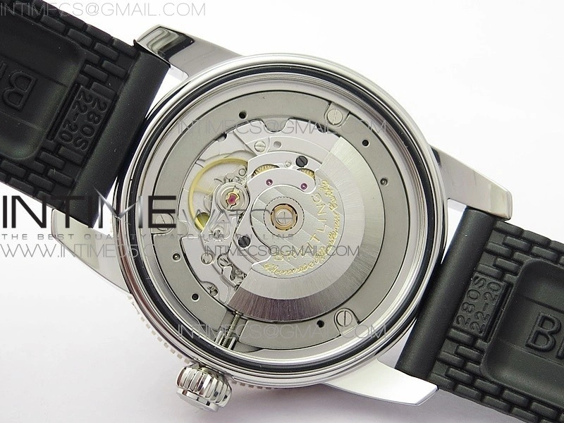 SuperOcean 42mm AB2010 SS RG B50 1:1 Best Edition Black Dial Black Ceramic Bezel on Black Rubber strap A2824