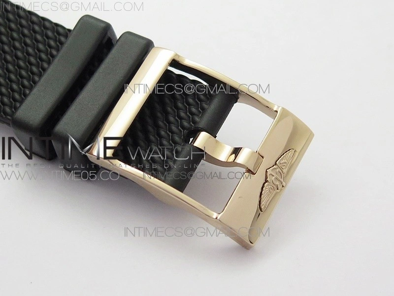 SuperOcean 42mm AB2010 RG B50 1:1 Best Edition Black Dial Black Ceramic Bezel on Black Rubber strap A2824