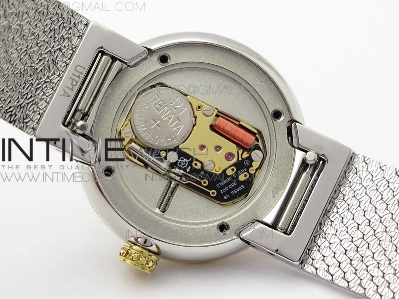 La d de dior satine SS YG Crystal Bezel 8848F 1:1 Best Edition White MOP Dial on SS bracelet Swiss Quartz