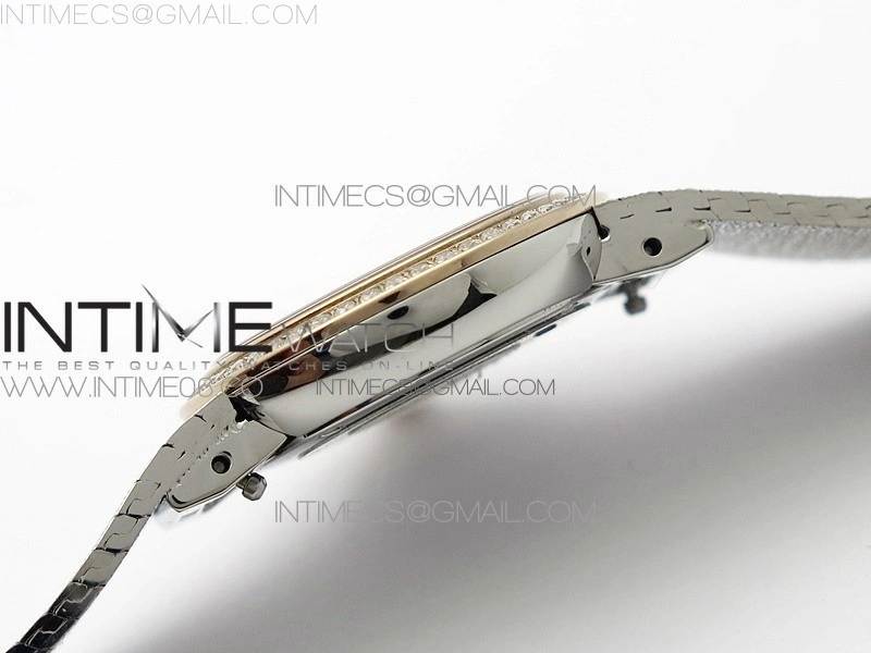 La d de dior satine SS RG Crystal Bezel 8848F 1:1 Best Edition White MOP Dial on SS bracelet Swiss Quartz