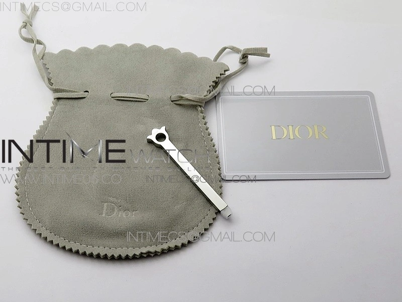 La d de dior satine SS RG Crystal Bezel 8848F 1:1 Best Edition White MOP Dial on SS bracelet Swiss Quartz