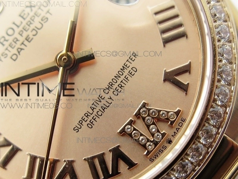 Datejust 31mm 278275 RG Dia Bezel BP Best Edition RG Roman Markers Dial @6 Dia on RG President Bracelet