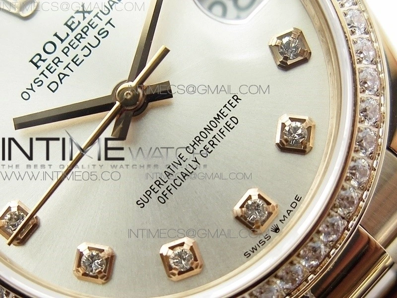 Datejust 31mm 278275 RG Dia Bezel BP Best Edition Silver Crystal Markers Dial on RG President Bracelet