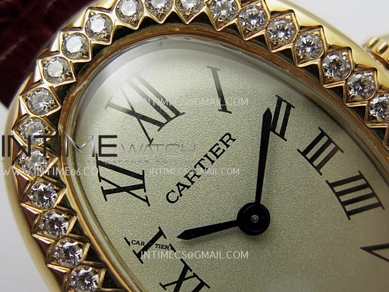 Baignoire Watch RG Diamond Bezel AF 1:1 Best Edition Silver Dial On Black Croco Strap RONDA Quartz