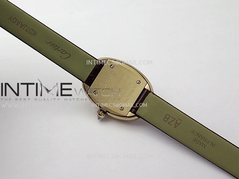 Baignoire Watch RG Diamond Bezel AF 1:1 Best Edition Silver Dial On Black Croco Strap RONDA Quartz