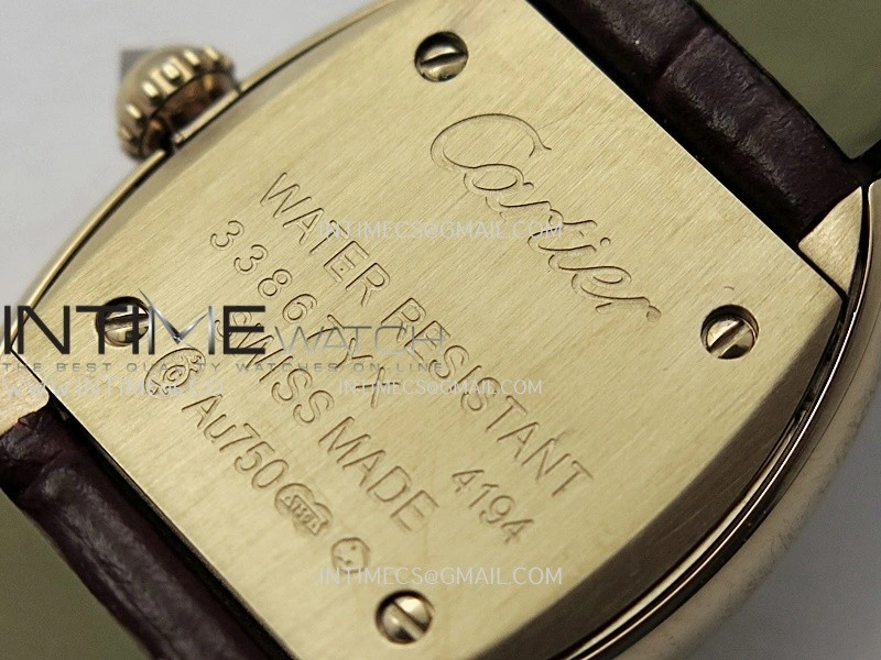 Baignoire Watch RG Diamond Bezel AF 1:1 Best Edition Silver Dial On Black Croco Strap RONDA Quartz