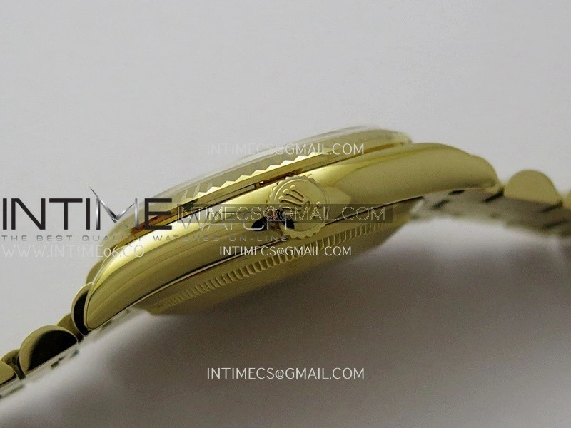 Day Date 128238 36mm YG KF 1:1 Best Edition Green Ombre Dial Diamond Marker On President Bracelet A2836