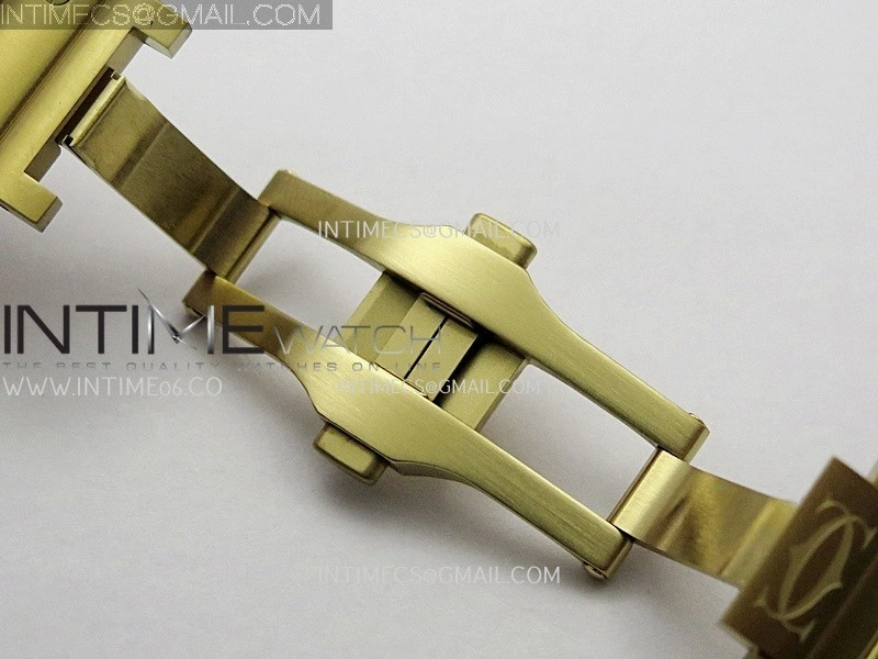 Santos Skeleton Black YG Rich Factory 1:1 Best Skeleton Dial On YG SmartLink Bracelet 9611MC Super Clone
