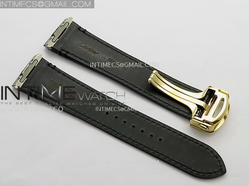 Santos Skeleton Black YG Rich Factory 1:1 Best Skeleton Dial On YG SmartLink Bracelet 9611MC Super Clone