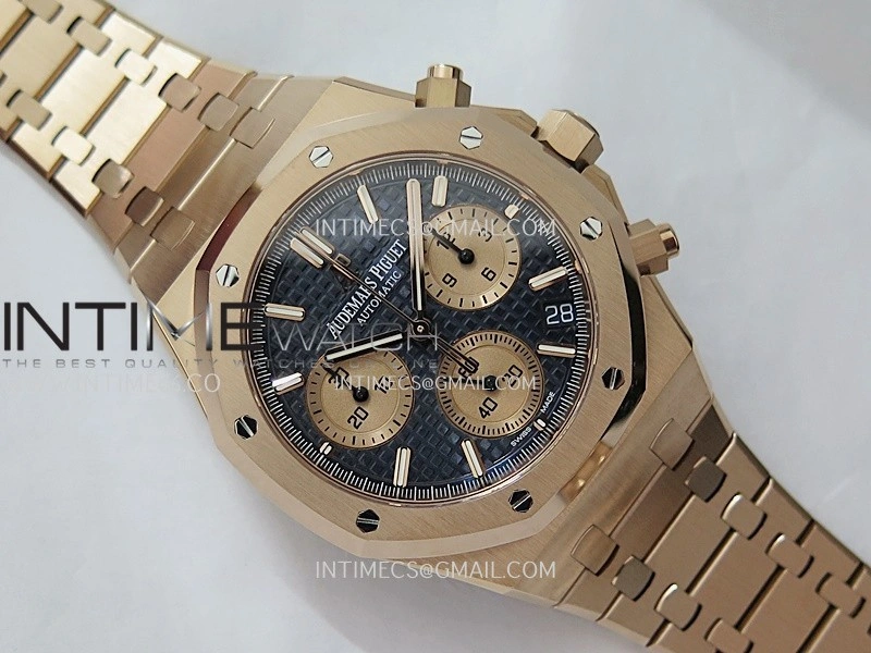 Royal Oak Chrono 26240OR RG V2 APSF 1:1 Best Edition Blue Dial RG Subdial On RG Bracelet SA4401 Super Clone
