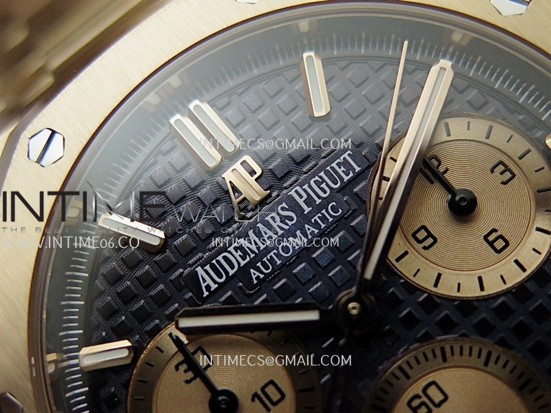 Royal Oak Chrono 26240OR RG V2 APSF 1:1 Best Edition Blue Dial RG Subdial On RG Bracelet SA4401 Super Clone
