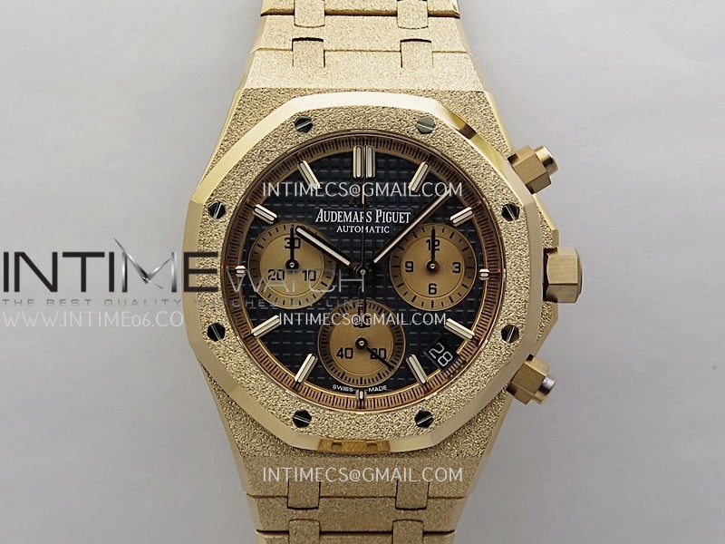 Royal Oak Chrono 26240OR Frosted RG V2 APSF 1:1 Best Edition Blue Dial RG Subdial On RG Bracelet SA4401 Super Clone