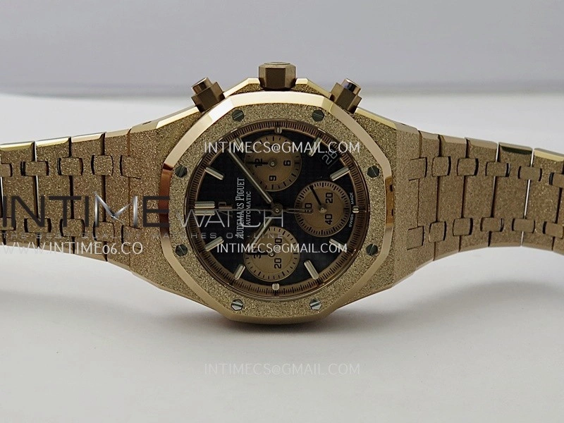 Royal Oak Chrono 26240OR Frosted RG V2 APSF 1:1 Best Edition Blue Dial RG Subdial On RG Bracelet SA4401 Super Clone