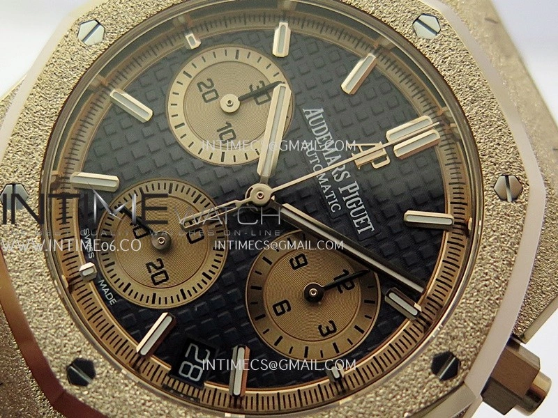 Royal Oak Chrono 26240OR Frosted RG V2 APSF 1:1 Best Edition Blue Dial RG Subdial On RG Bracelet SA4401 Super Clone