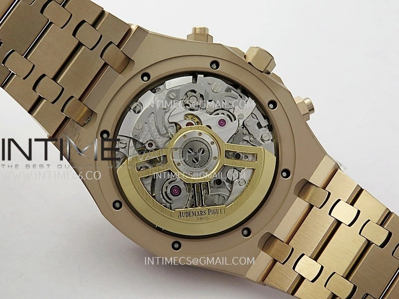 Royal Oak Chrono 26240OR Frosted RG V2 APSF 1:1 Best Edition Blue Dial RG Subdial On RG Bracelet SA4401 Super Clone