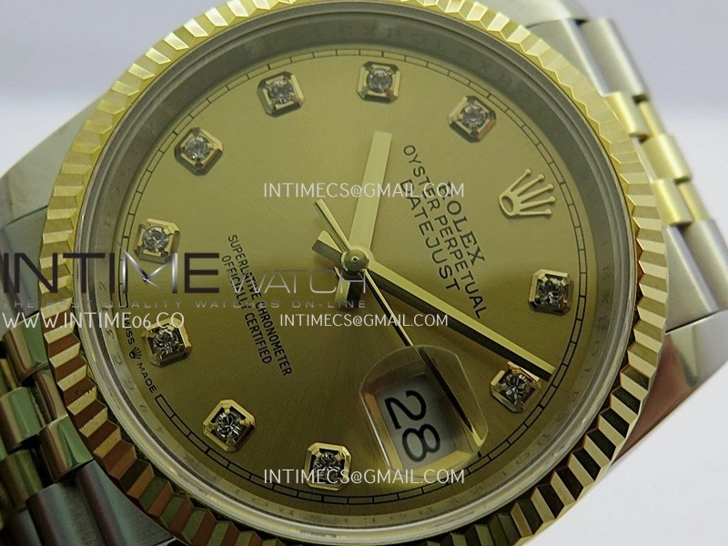 DateJust 36mm 126233 SS YG V2 QF 1:1 Best Edition Gold Dial Diamond Marker On SS YG Jubilee Bracelet SH3235