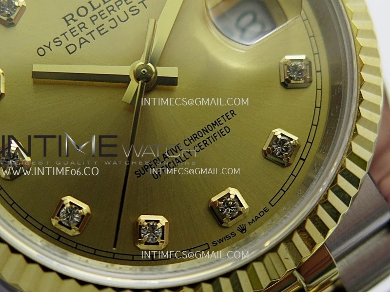 DateJust 36mm 126233 SS YG V2 QF 1:1 Best Edition Gold Dial Diamond Marker On SS YG Jubilee Bracelet SH3235