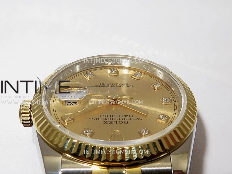 DateJust 36mm 126233 SS YG V2 QF 1:1 Best Edition Gold Dial Diamond Marker On SS YG Jubilee Bracelet SH3235