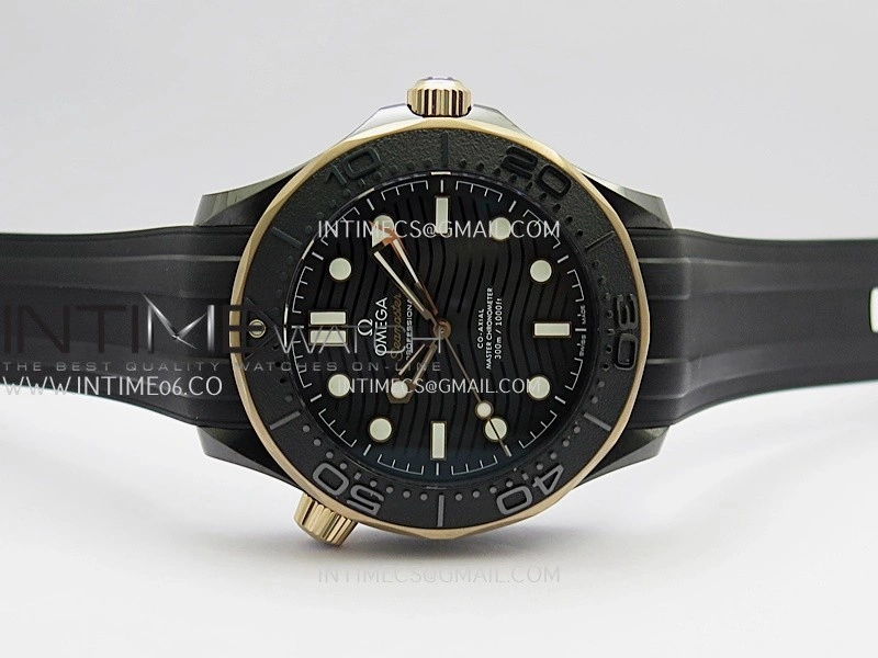 Seamaster Diver 300M Ceramic RG V4 VSF 1:1 Best Edition Black Dial On Black Rubber Strap Asian Super Clone 8806