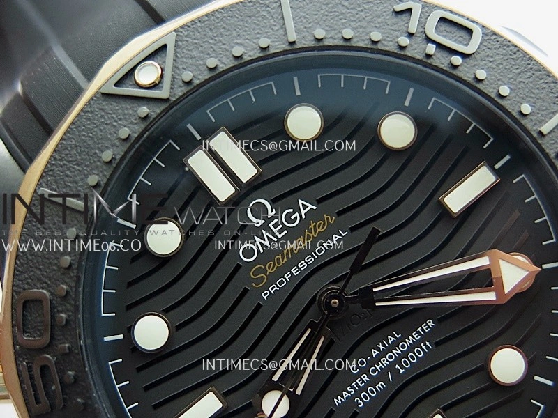 Seamaster Diver 300M Ceramic RG V4 VSF 1:1 Best Edition Black Dial On Black Rubber Strap Asian Super Clone 8806