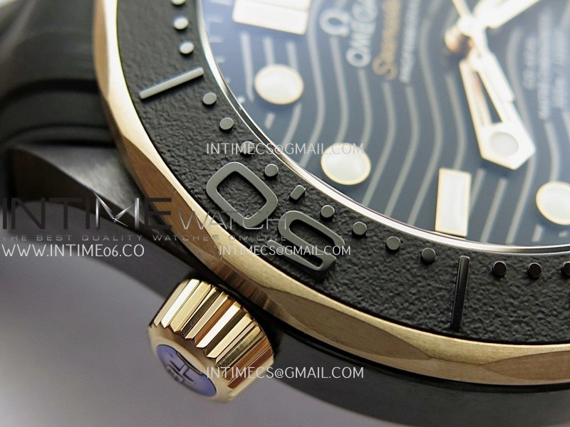 Seamaster Diver 300M Ceramic RG V4 VSF 1:1 Best Edition Black Dial On Black Rubber Strap Asian Super Clone 8806