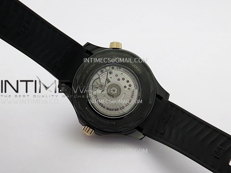 Seamaster Diver 300M Ceramic RG V4 VSF 1:1 Best Edition Black Dial On Black Rubber Strap Asian Super Clone 8806