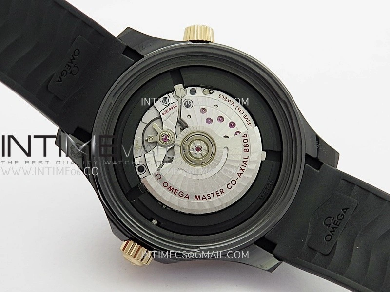 Seamaster Diver 300M Ceramic RG V4 VSF 1:1 Best Edition Black Dial On Black Rubber Strap Asian Super Clone 8806