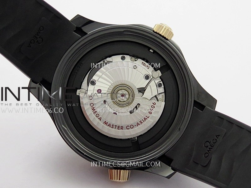 Seamaster Diver 300M Ceramic RG V4 VSF 1:1 Best Edition Black Dial On Black Rubber Strap Asian Super Clone 8806