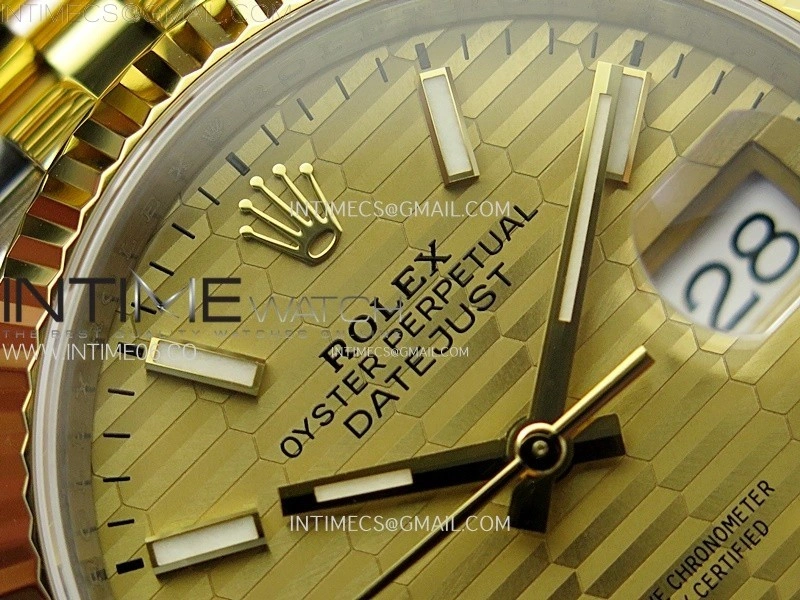 DateJust 36 SS 126233 904L SS YG VSF 1:1 Best Edition Gold Fluted Dial Sticks Markers on Jubilee Bracelet VS3235