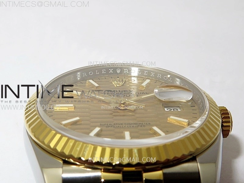DateJust 36 SS 126233 904L SS YG VSF 1:1 Best Edition Gold Fluted Dial Sticks Markers on Jubilee Bracelet VS3235