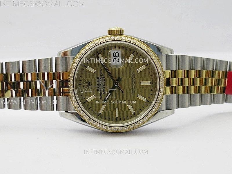 DateJust 36 126283 904L SS YG VSF 1:1 Best Edition Gold Fluted Dial Sticks Markers on Jubilee Bracelet VS3235