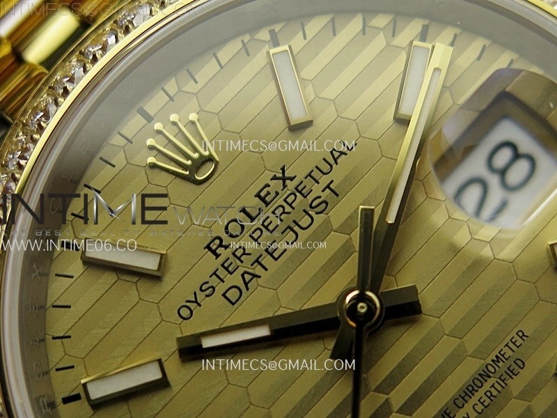 DateJust 36 126283 904L SS YG VSF 1:1 Best Edition Gold Fluted Dial Sticks Markers on Jubilee Bracelet VS3235