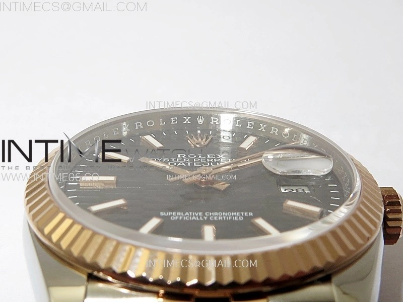 DateJust 36 SS 126231 904L SS RG VSF 1:1 Best Edition Gray Fluted Dial Sticks Markers on Jubilee Bracelet VS3235