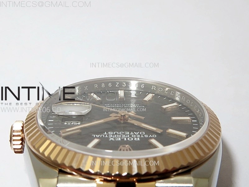 DateJust 36 SS 126231 904L SS RG VSF 1:1 Best Edition Gray Fluted Dial Sticks Markers on Jubilee Bracelet VS3235