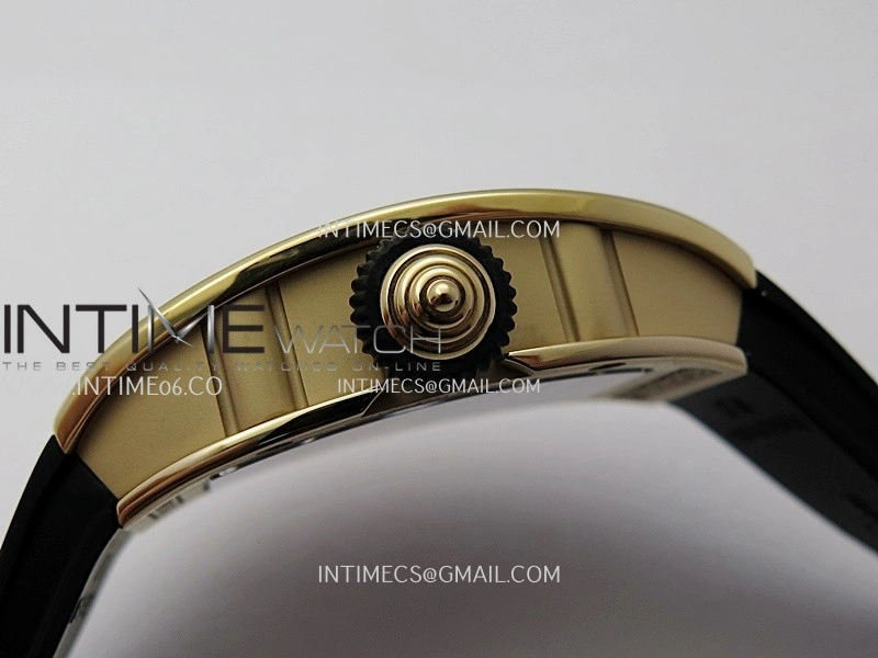 RM07 Paved Diamonds Bezel RG ZF Best Edition Diamonds Skeleton Dial On Black Rubber Strap Asian CRMA2 Clone