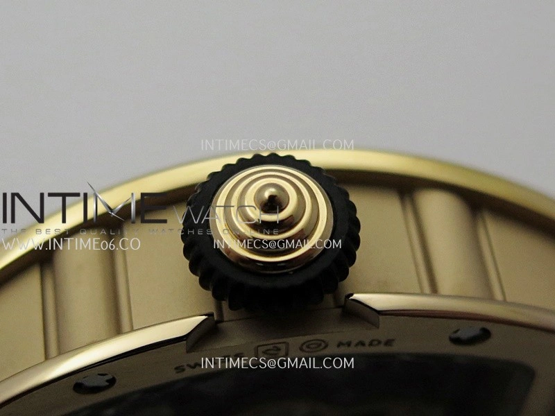 RM07 Paved Diamonds Bezel RG ZF Best Edition Diamonds Skeleton Dial On Black Rubber Strap Asian CRMA2 Clone