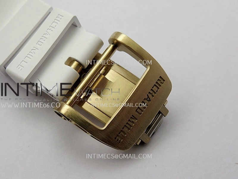 RM07 Paved Diamonds Bezel RG ZF Best Edition Diamonds Skeleton Dial On White Rubber Strap Asian CRMA2 Clone