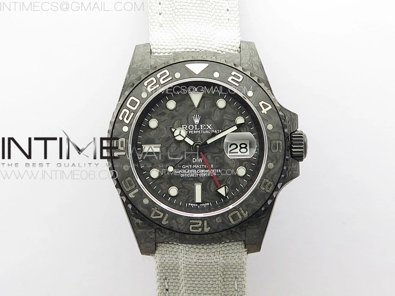GMT Carbon DIWF Best Edition Carbon Dial on White Nylon Strap SA3285 CHS