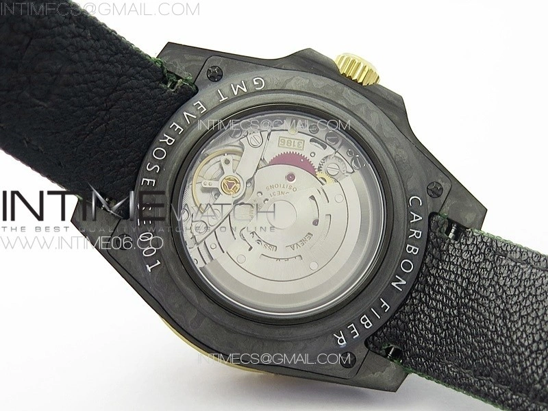 GMT Carbon DIWF Best Edition Gold Dial on Green Nylon Strap SA3285 CHS
