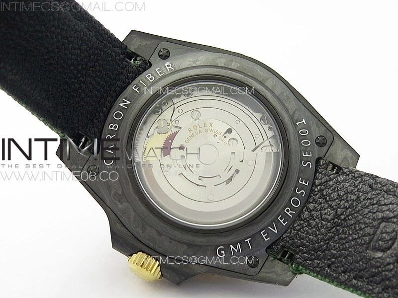 GMT Carbon DIWF Best Edition Gold Dial on Green Nylon Strap SA3285 CHS