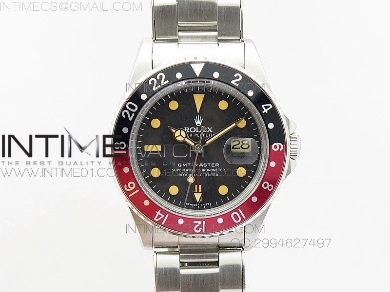 GMT-Master 16750 SS BP Best Black Red Bezel Vintage Marker A2836