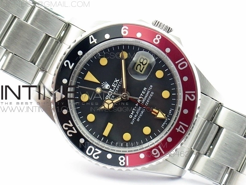 GMT-Master 16750 SS BP Best Black Red Bezel Vintage Marker A2836