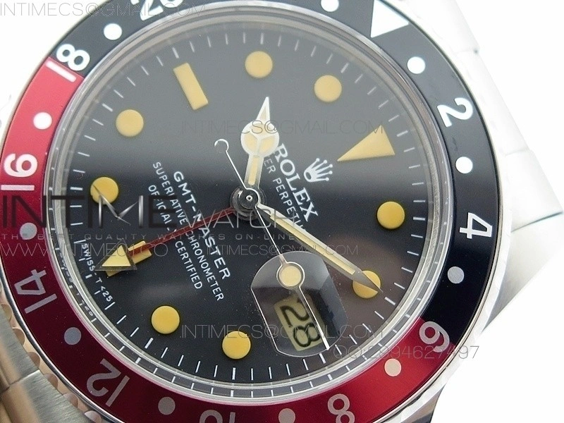 GMT-Master 16750 SS BP Best Black Red Bezel Vintage Marker A2836
