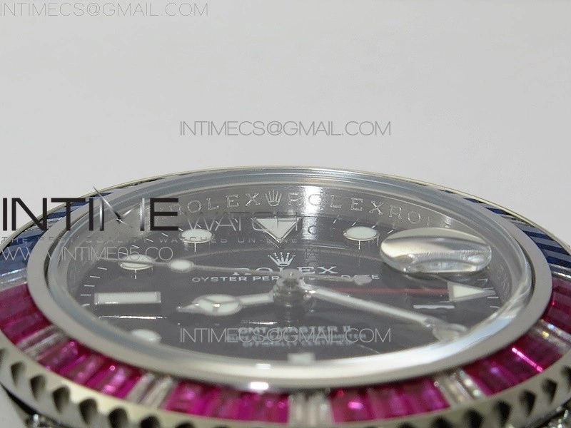 GMT-Master II Red Blue Diamonds Bezel 904L Steel GMF Best Edition SA3285 CHS V3
