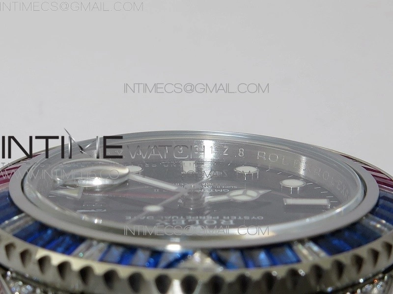 GMT-Master II Red Blue Diamonds Bezel 904L Steel GMF Best Edition SA3285 CHS V3