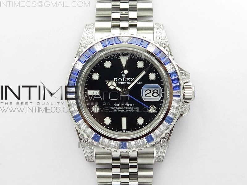 GMT-Master II White Blue Diamonds Bezel 904L Steel GMF Best Edition SA3285 CHS V3