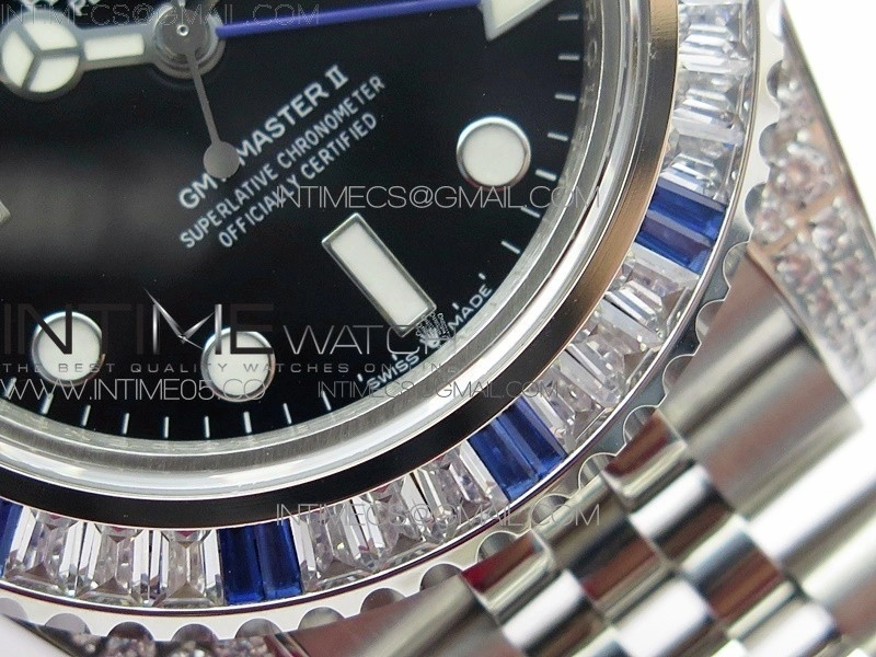GMT-Master II White Blue Diamonds Bezel 904L Steel GMF Best Edition SA3285 CHS V3