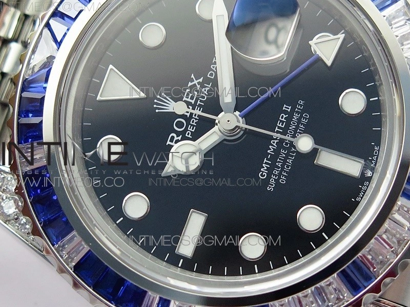 GMT-Master II White Blue Diamonds Bezel 904L Steel GMF Best Edition SA3285 CHS V3
