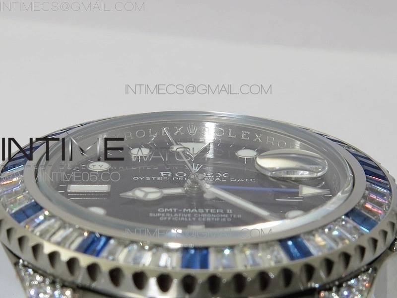 GMT-Master II White Blue Diamonds Bezel 904L Steel GMF Best Edition SA3285 CHS V3