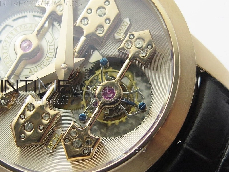 GP Bridges 41mm Tourbillon RG YSF Best Edition White Dial on Black Leather Strap